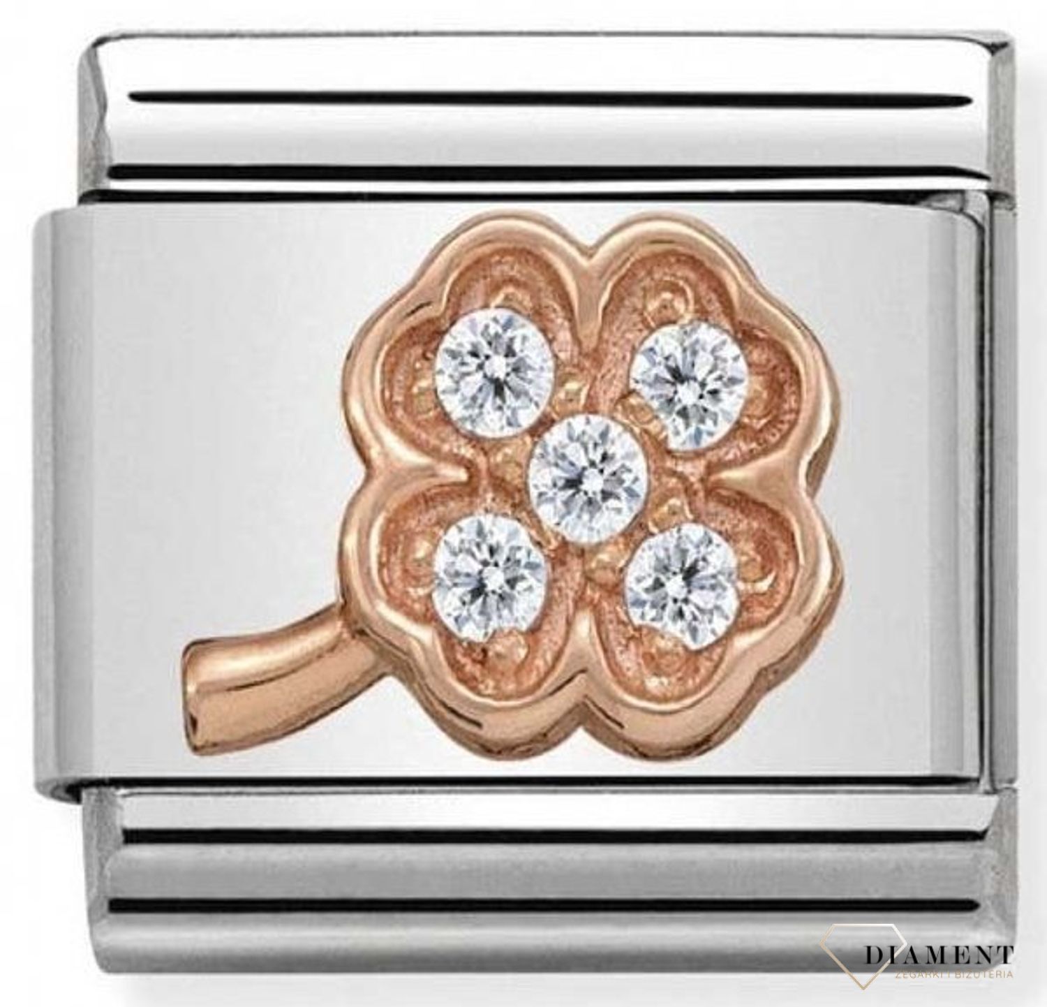 Nomination Link 9K zawieszka różowe złoto 'Koniczynka' 430302 14 biżuteria nomination nomination zawieszki nomination baza.jpg